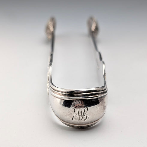 1853 年英國古董鍍銀糖鉗埃爾金頓